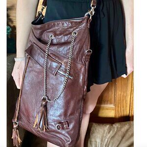 Mahogany leather purse